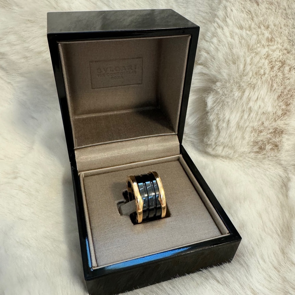 Bulgari B.zero1 Ring Black Ceramic 18k Rose Gold - Picture 8 of 13